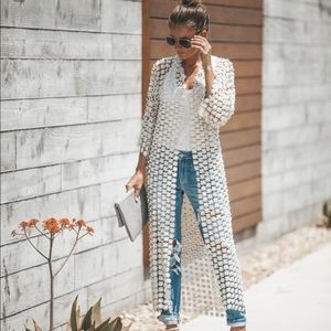 Vici Haute Pearl Duster Cardigan- Ivory Small